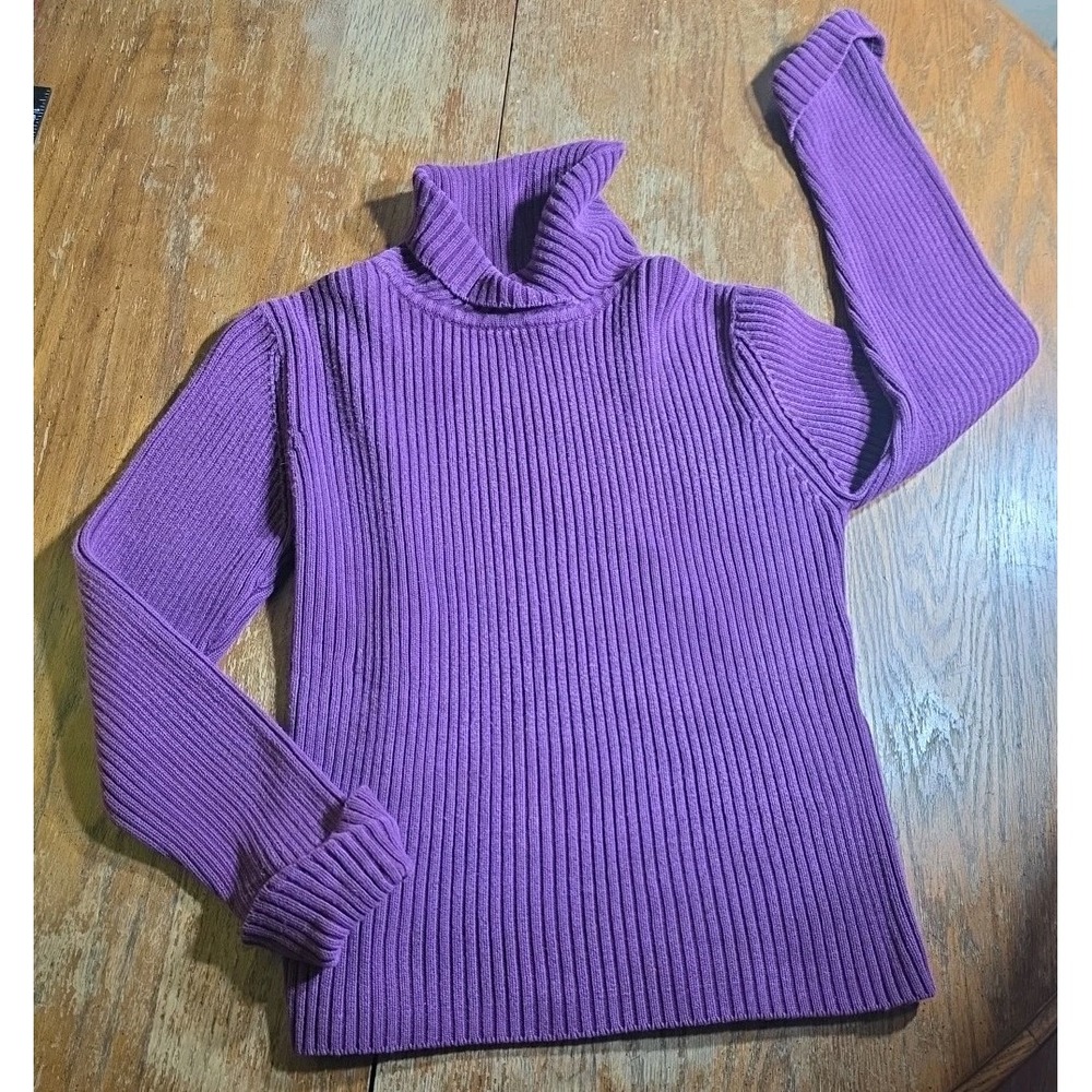 Vintage‎ 90s Knit Sweater Women's Large Purple Ribbed Pine Cove